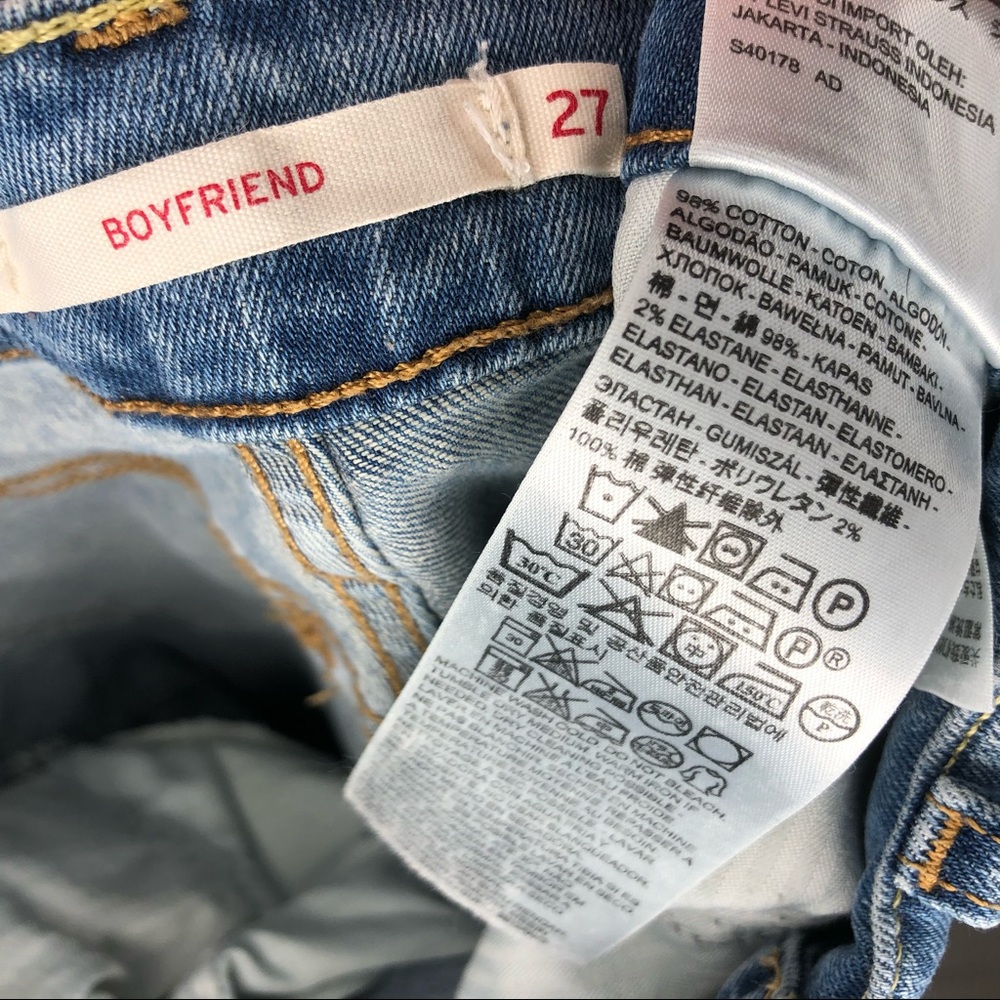 LEVI Like New Boyfriend Skinny Light Wash Denim Jeans size 27 - Picture 7 of 7